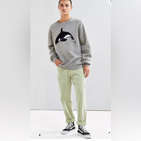 BARNEY COOLS CHANDAIL KILLA WHALE GRAY KNIT MEN SWEATER IN SIZE LARGE - Picture 2 of 9